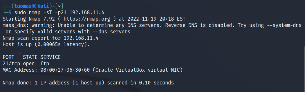 command output