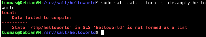 error message