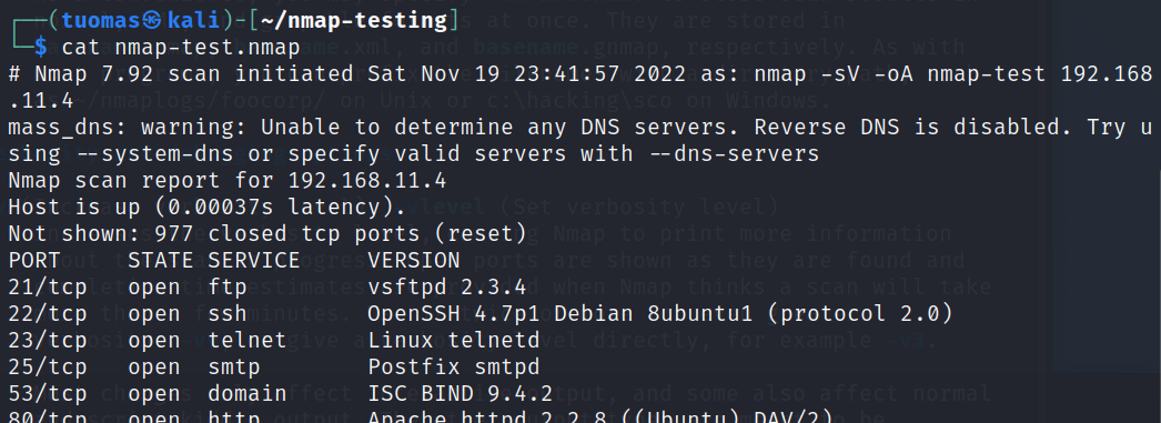 normal output