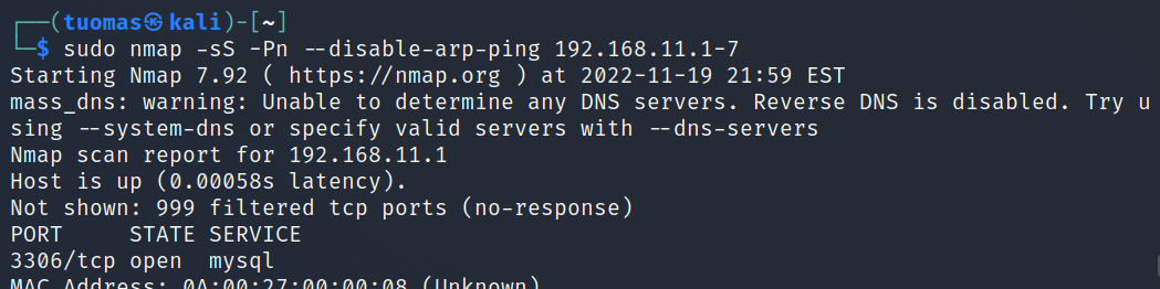 command output