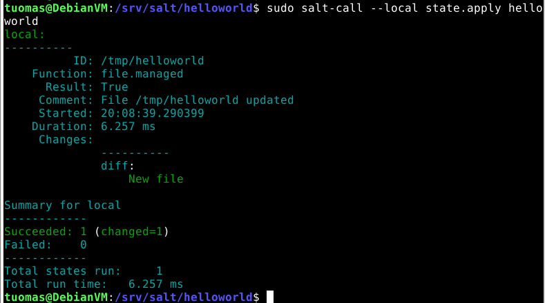 helloworld file was created