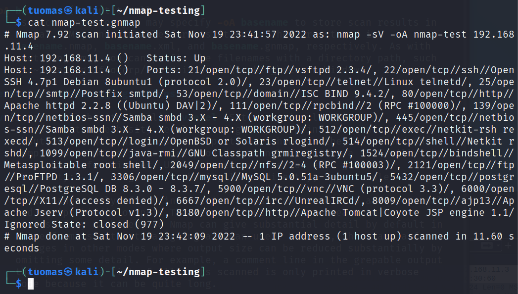 grepable output