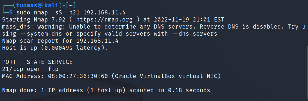 command output