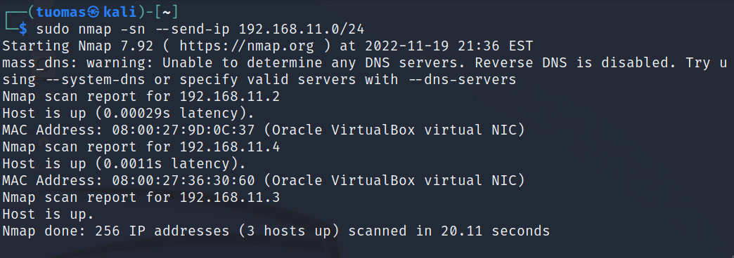 command output