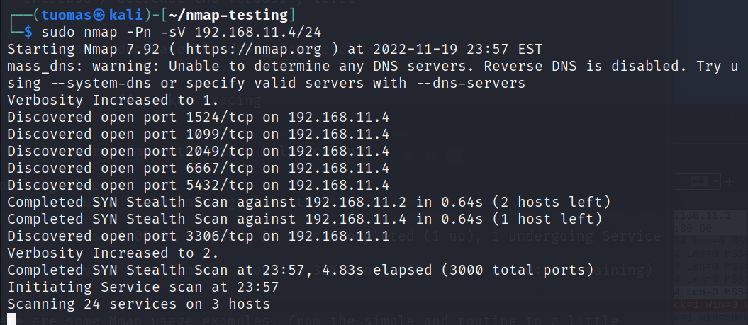 command output
