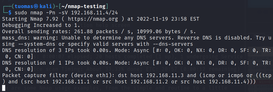 command output