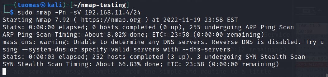 command output