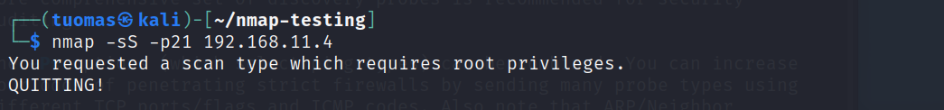 port scan not working