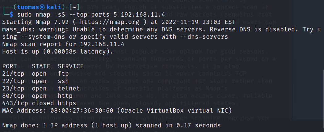 command output