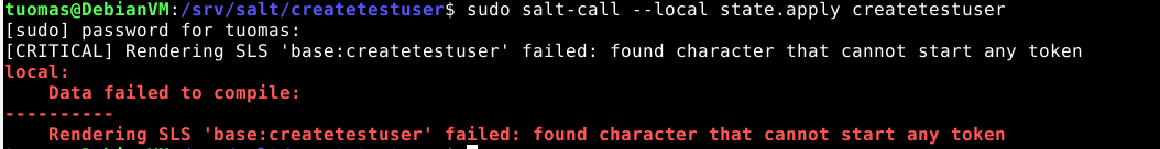 error message