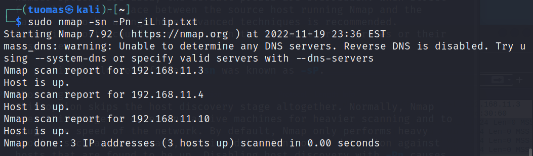 command output