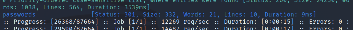 FFUF output